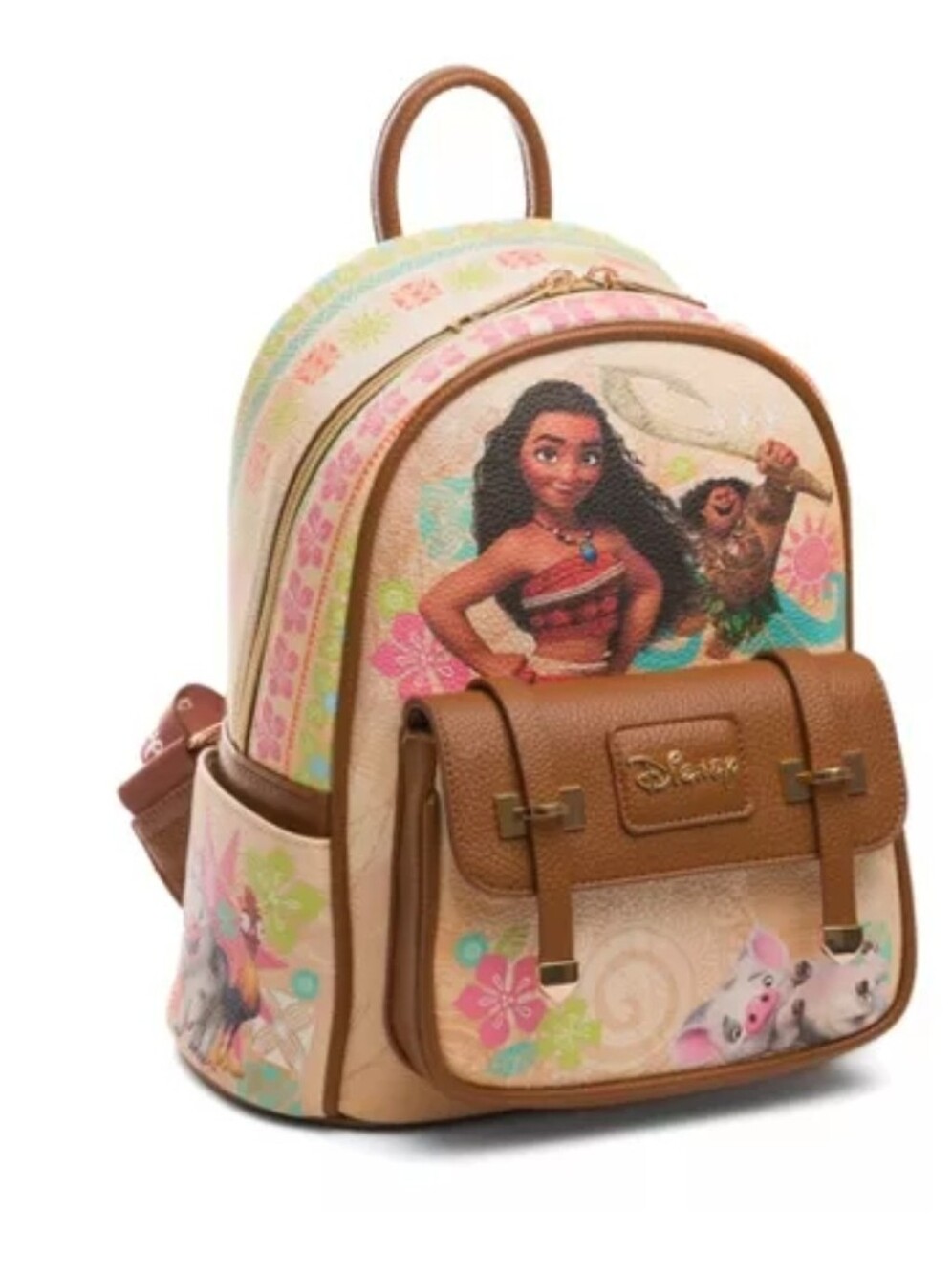 Nwt! Disney's Loungefly Moana 11" Vegan Leather Fashion Mini Backpack
